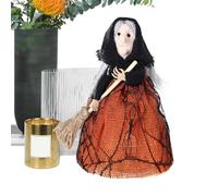 de sorcière d'Halloween sur manche de balai - Décoration effrayante d'Halloween | de sorcière vive pour la décoration d'horreur | Parfait pour la maison, le salon et les fêtes de H