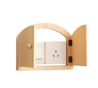 de sortie en bois - 20,86 x 18 cm - Cache socle de porte - Protection pour plaques lumineuses artistiques - électrique - de commutation décorative pour chambre d'enfant, salle de