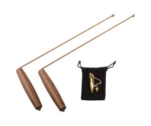 de Sourcier en Cuivre Massif pour Chasse au Trésor, Détection Métaux Précieux comme Or et Argent, Technologie Avancée, Poignée Confortable, Ensemble 2 Baguettes et Pendentif d'Eau