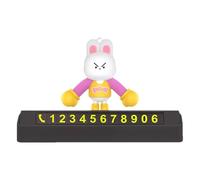 de stationnement avec numéro de voiture - Panneau lumineux pour tableau de bord et tableau de bord, carte temporaire de téléphone en forme de lapin - Pour notification et décoration intérieure