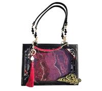 De style chinois vintage : de travail de grande capacité avec fenêtre transparente | élégant sac de voyage commercial pour bureau, voyage, shopping et utilisation quotidienne, design rétro unique