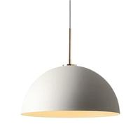 de Style Minimaliste français, Créative Semi-Circular Iron Art Hanging Lamping, E27 Vis Chandelier à tête, éclairage décoratif pour Salle d'étude, Restaurant, Studio (Blanc)