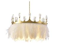 de Style Nordique, Avec Couronne de Plumes, Éclairage Led Moderne En Métalnsion de Plafond, Pour Chambre, Hôtel, Salle À Manger, Salon
