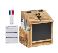 De suggestions avec serrure - Outil d'épargne et de collecte avec cadenas mural en bois | Boîte aux lettres pour dons et commentaires d'argent | Pour café, école, restaurant, bar,