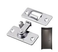 De Sûreté À Angle Droit - Boucle En Acier Inoxydable 90°, Verrou Coulissant Sans Perçage | Serrure De Sécurité Antivol Pour Salle De Bain, Abri, Armoire | Pêne De Porte Sécurisé À Pose Facile