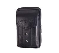 de Taille en Cuir Vintage, Pochette, Black Vertical | Portefeuille de transport pour étui, ceinture de sport, étui à boucle de ceinture de hanche, à main suspendu de
