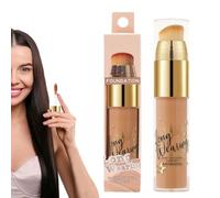 de teint de maquillage liquide,Non imperméable pour couvrir les ombres sous les yeux 12g | Avec applicateur et pinceau de teint anti-frottis double face - pour les femmes, les filles, les