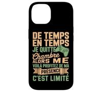De Temps en Temps Je Quitte Ma Chambre Jeux Vidéo Gamer Coque pour iPhone 14