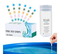 de test pour piscine - Kit de testt qualité de l'eau PET 100PCS | Bandelette de test'eau 7 en 1 avec détection de dureté du pH du chlore, résultats rapides | de test d'eau