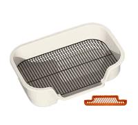 De | Toilettes avec grille en acier inoxydable amovible | La grille en acier pour pot pour chiots dans ces boîtes pour chats garantit une entrée facile dans les bacs