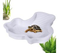 de trempage de reptile avec rampe d'accès facile | Plateau d'eau pour la décoration du terrarium, configuration de l'habitat des amphibiens, station d'alimentation, accessoire pour animaux