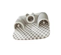 ＡＷＨＡＯ de Tunnel pour Chat en Forme de U Lavable et Portable pour Jouer à la Balle, Centre de Jeu, Tapis pour Chat, Tunnel pour extérieur, Lapin, Gris M