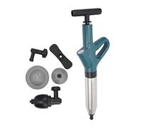 de vidange à pression d'air en acier inoxydable pour toilettes et évier de cuisine - Déboucheur manuel de tuyau d'air comprimé avec indicateur de valeur en temps réel et poignée