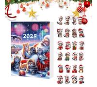 de vingt-quatre jours - Pendentif de Noël en acrylique 2D, calendrier du compte à rebours des fêtes | Idéal pour lesarbres et lesvacances d'hiver, lesbas et lessacs, lescadeaux et le