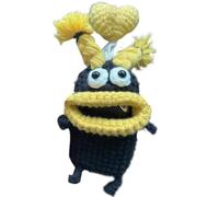 de voiture au crochet douillet avec design de bouche de | Boîte à clés en fil fait main avec doublure en microfibre ; crochet décoratif pour sac à dos ou ceinture L