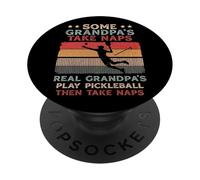 De Vrais papys Jouent au Pickleball Puis Font Une Sieste Amusante PopSockets PopGrip Adhésif