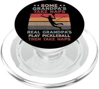 De Vrais papys Jouent au Pickleball Puis Font Une Sieste Amusante PopSockets PopGrip pour MagSafe