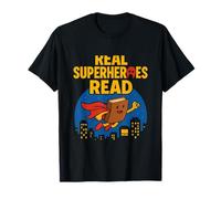 De vrais super-héros lisent la nouveauté graphique de Bookworm Comic T-Shirt