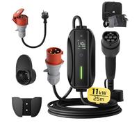 dé Wallbox Station de Charge Mobile, 11 kW, Triphasé, 25 m, 6-16 A, Puissance Réglable, Câble CEE 16A Vers Type 2, Pour Modèle Y/3, ID.3/4/5, MG4, EX30, e-up