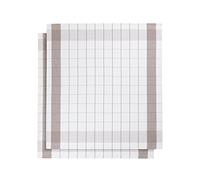 De Witte Lietaer 200065 Mixte Lot de 2 Torchons Lin/Coton Marron 68 x 68 cm