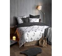 De Witte Lietaer Antilope Parure : Housse de Couette et Taies d'oreiller, Coton, Blanc - Gris, 200x220 cm