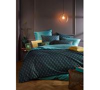 De Witte Lietaer Arthur Parure : Housse de Couette et Taies d'oreiller, Coton, Bleu Petrol, 200x220 cm
