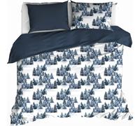 De Witte Lietaer housse de couette, North Eclipse Blue - 260 x 240 cm + 2x 60x70 cm - flanelle de coton