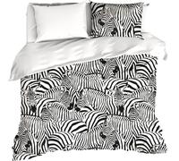 De Witte Lietaer housse de couette, Zebra Eggshell - 260 x 240 cm + 60 x 70 cm - satin de coton