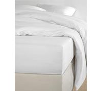 De Witte Lietaer Olivia Drap Housse qualité Satin Coton preigné, Blanc/White, 140x200 cm h30 cm