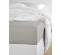 De Witte Lietaer Olivia Drap Housse qualité Satin Coton preigné, Gris Clair/Dove, 160x200 cm h30 cm