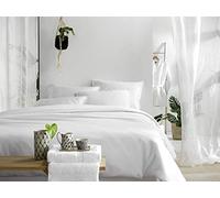 De Witte Lietaer Olivia Parure de lit qualité Satin Coton peigné, Blanc/White, 240x220 cm + 2 taies