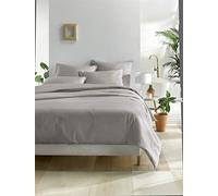 De Witte Lietaer Olivia Parure de lit qualité Satin Coton peigné, Gris Clair/Dove, 260x240 cm + 2 taies