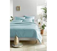 De Witte Lietaer Olivia Parure de lit qualité Satin Coton peigné, Turquoise/Sea Angel, 260x240 cm + 2 taies, Turquoise / Sea