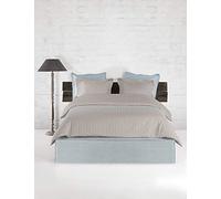 De Witte Lietaer Parure Zygo Atmosphere Housse de Couette + 1 Taie d'Oreiller avec Volant Coton Peigné Taupe 140 x 220 cm