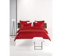 De Witte Lietaer Parure Zygo Chili Pepper Housse de Couette + 2 Taies d'Oreiller avec Volant Coton Peigné Rouge Foncé/Bordeaux 240 x 220 cm