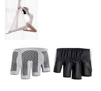 de Yoga Antidérapants en Microfibre pour Femmes, D'entraînement Professionnels Demi-Doigts avec Bande élastique, Conception de Points Adhésifs Antidérapants, 1 Paire X de Yoga (Noir L 19cm /