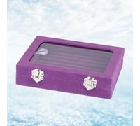 DE-ZP01206-03Composite Board Lintry Jewelry Rings Storage Box Display Case Holder Organizer Purple
