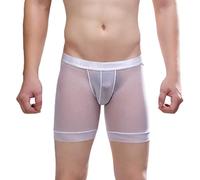 DeaAmyGline Boxer Sexy pour Homme, Shorts Transparent Boxer Homme Culotte en Maille Slip Erotique Tanga Culotte Thongs Lingerie sous-VêTement Slip Respirant ÉLastique Translucide
