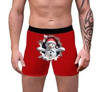 DeaAmyGline Calecon Boxer Homme Noël Boxer Joyeux Noel Homme Coton Boxer Sac Cadeau Idee Noël Cadeaux Shorts Noël Père Velours Boxer Briefs Homme pour Petit Ami Bâillon Cadeau