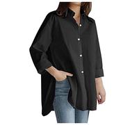 DeaAmyGline Chemise Blanche pour Femmes,Chemisier Ample Grande Taille Chemise Bleu Femme DéContractéE Chemise à Manches Longues Couleur Unie Grande Taille pour Femme Chemise Noire élégante