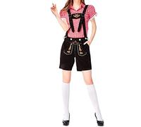 DeaAmyGline Déguisement Médiéval Femme - Oktoberfest Herren Lederhosen Femmes Tenue Allemande Authentique Tannish Brown Déguisement De Vipère Cosplay