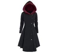 DeaAmyGline Robe Ete Femme Courte Manteau À Capuche En Molleton Asymétrique Pour Femme Grande Taille Veste A La Mode (Black, Xxxl)