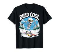 Dead Cool Ski Squelette Alpine Winter Mountain Scène T-Shirt