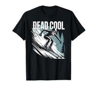 Dead Cool Ski Squelette Alpine Winter Mountain Scène T-Shirt
