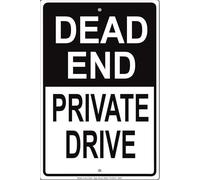 Dead End Private Drive Wall Art Decor Novelty Notice Metal Sign