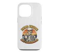 Dead Inside But Caffeinated | Café Squelette rétro Coque pour iPhone 13 Pro