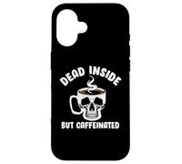 Dead Inside But Caffeinated Skeleton Coffee Lover Baristas Coque pour iPhone 16