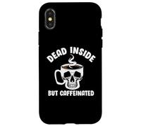 Dead Inside But Caffeinated Skeleton Coffee Lover Baristas Coque pour iPhone X/XS