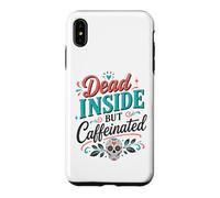 Dead Inside But Caffeinated Vintage Typographie Sugar Skull Coque pour iPhone XS Max