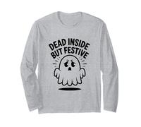 Dead Inside But Festive Ghost Halloween Introverti Manche Longue